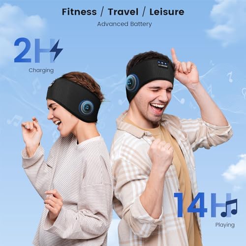 Revolutionary Wireless Sleep Headband with HD Sound: Ultimate Comfort Bluetooth Earphones for Relaxation, Fitness, and Travel – Sweat-Resistant Eye Mask for Active Lifestyles and All-Night Use