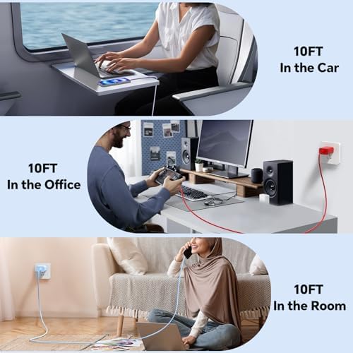 Ultimate 3-Pack i Phone Fast Charger Set: 20 W USB-C Power Blocks with 10 FT Cables – Stylish Purple, Red, and Blue for i Phone 15/16 Pro/Max/Plus – Enhanced Speed and Durability for All Your Charging Needs