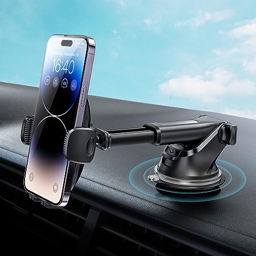 Ultimate APPS2 Universal Car Suction Cup Phone Mount – Secure Dashboard Holder for i Phone & Samsung – 360° Rotation, Sticky Gel Pad for Enhanced Stability – Effortless Installation & Hands-Free Navigation – Ideal for All Smartphone Models