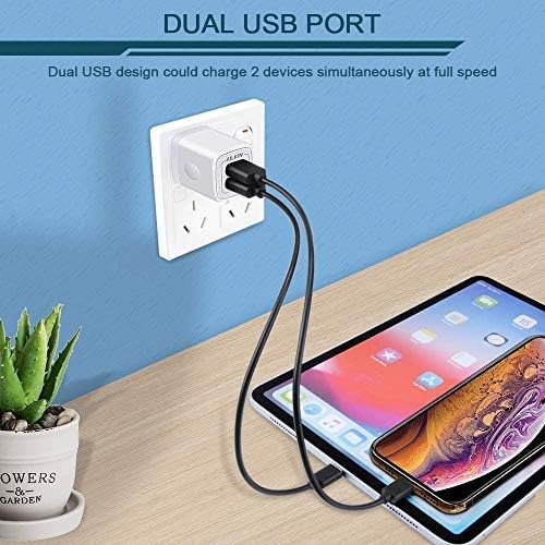 5-Pack Dual Port USB Wall Charger – Fast Charging Power Adapter Cube for i Phone 16, Samsung Galaxy, and More – Compact Travel Brick with Safety Features for Quick Device Charging and Enhanced Compatibility – Ideal for Home and On-the-Go Use