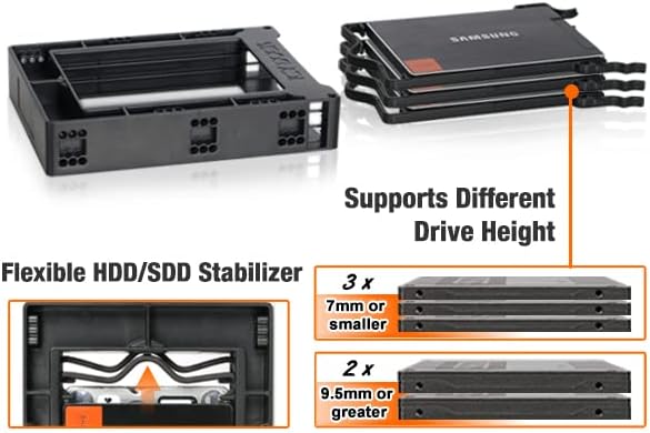 Upgrade Your Storage Efficiency with the ICY DOCK EZ-Fit PRO MB082 SP | Tool-Less 2 Bay Metal SSD Mounting Bracket for 2.5-Inch SSDs in 3.5-Inch Drive Bays | Fast Installation & Durable Design for Enhanced Compatibility and Cooling Performance