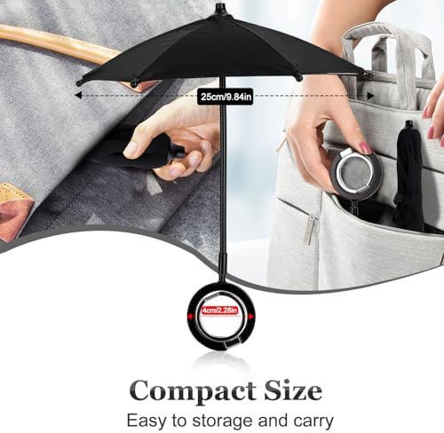 Magnetic Umbrella Phone Stand for Sun Protection,Adjustable Sun Shade Shield for iPhone 16/15/14/13/12 Pro Max,Samsung & Google,Detachable Ring Stand,Heat-Resistant Design,Car Mount Compatible, Black – Enhanced Compatibility and Speed