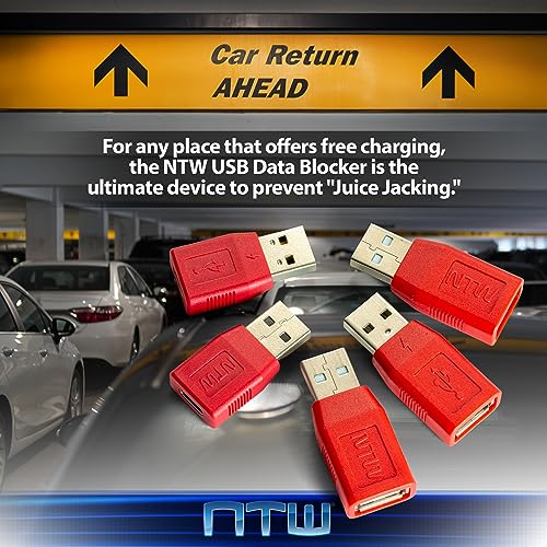 Secure Your Charging: NTW USB-A to USB-C Data Blocker – Essential Juice Jacking Protection Adapter (5 Pack) for Safe Power Transfer, Compatible with Smartphones and Laptops, Portable Design for Travel and Daily Use