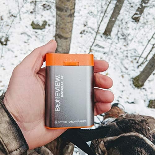 Ultimate Electric Hand Warmer & Power Bank by Bone View – 9900 m Ah Rechargeable Battery with Rapid Heat & Integrated Flashlight – Essential Camping Gadget for Hunters, Fishers & Outdoor Enthusiasts – Lightweight, Durable, Multi-Device Charging Solution