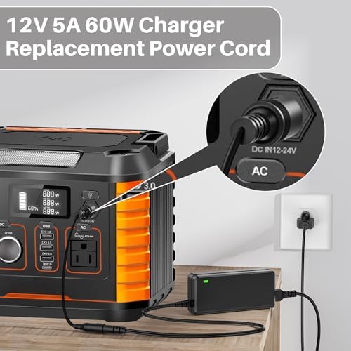 High-Performance 12 V AC Adapter for PAXCESS Rugged330 & Rockpals BALDR330 – Ultimate Durable Power Supply for 330 W Solar Generators, Fast Charging for Outdoor Adventures and Emergency Preparedness