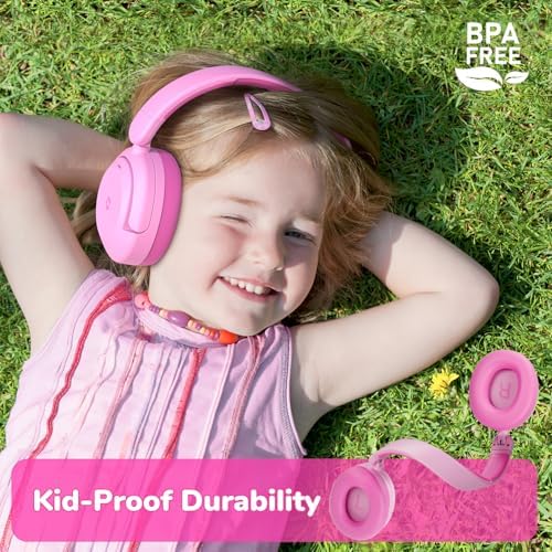 Premium i Clever BTH20 Kids’ Bluetooth 5.4 Headphones with Advanced Active Noise Cancellation – Up to 60 Hours of Playtime, Fast Type-C Charging, and Safe 80 d B Volume Limit – Ideal for Air Travel, Learning, and Entertainment – Award-Winning Kid-Friendly Design in Vibrant Blue for Young Audiophiles