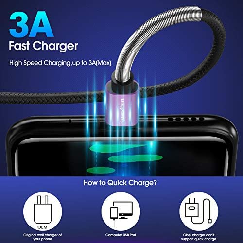 Cyven Premium 3 ft USB Type C Cable Duo Pack – Fast Charge & Data Transfer Cord, Durable TPE Construction, Compatible with Samsung Galaxy A Series, LG V Series, and More – Stylish Pink Design for Enhanced Performance and Versatility