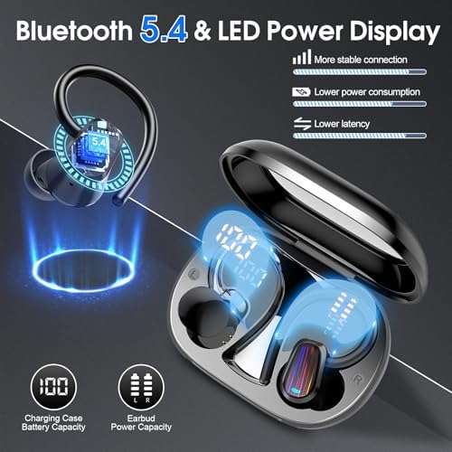 Experience the Future of Sound with OYIB Bluetooth 5.4 Wireless Earbuds – Immersive Deep Bass Sport Headphones with IP7 Waterproof Durability, 50-Hour Playtime, and Advanced ENC Microphone for Superior Call Clarity – Perfectly Crafted for Fitness Enthusiasts and Active Lifestyles in Elegant Cream White