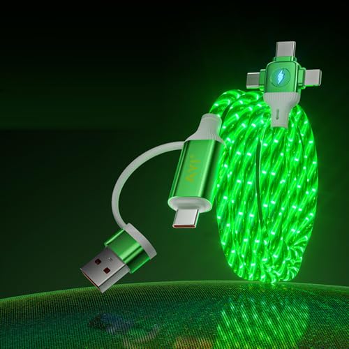 AYI 6-in-1 Universal Multi-Port Charger: Fast PD Charging Cable with USB A/Type C, Lighted Current Indicator, and Enhanced Device Compatibility for Smartphones, Laptops, and Tablets – Compact, Durable, and Travel-Friendly Solution