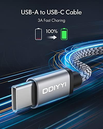 USB Type C Cable 5Pack (3/3/6/6/10FT), Nylon Braided USB C Cable Fast Charger Cord for iPhone 16/15, Samsung Galaxy S24 S23, LG V30 V20 G5 G6, PS5, Google Pixel, Redmi, HTC – Enhanced Compatibility and Speed