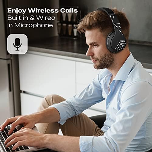 Discover the Ultimate Wireless Over-Ear Bluetooth Headphones with 50-Hour Playtime – Immerse Yourself in Hi-Fi Sound and Rich Deep Bass, Perfect for On-the-Go Music Lovers, Lightweight and Foldable for Easy Travel, Seamless Compatibility with Smartphones and PCs