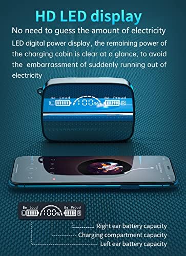 Advanced Noise Cancelling TWS Bluetooth Earbuds – Wireless Charging, 180 Hours Playtime, IPX7 Waterproof, Ergonomic Comfort – Superior HD Stereo Sound for i Phone & Android Users – Unmatched Audio Quality for Active Lifestyles
