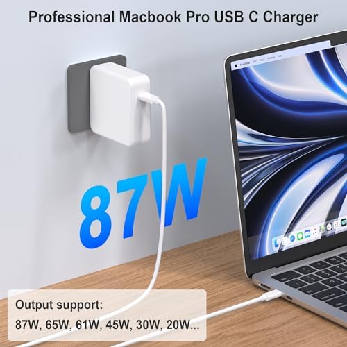 96 W USB-C Power Adapter for Mac Book & i Pad Pro – Ultra-Fast Charging with 6.6 ft Cable, Enhanced Compatibility for All USB-C Devices, Foldable Plug & LED Indicator, 12-Month Warranty, Perfect for 2018-2023 Models