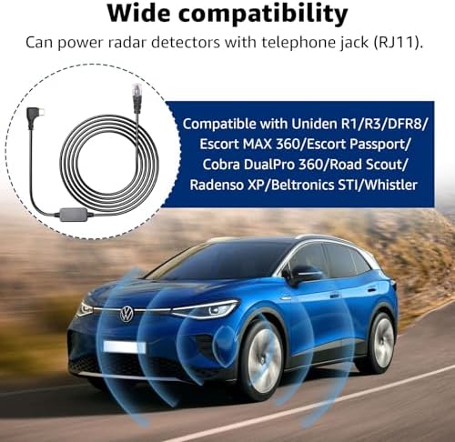 USB-C to RJ11 Power Cable for Radar Detectors – 3.3 ft Premium Fast Charging Cord for Escort MAX360, Uniden R1/R3/R7, Beltronics, Cobra & Radenso – Reliable, Durable Power Solution for Effortless Device Connectivity