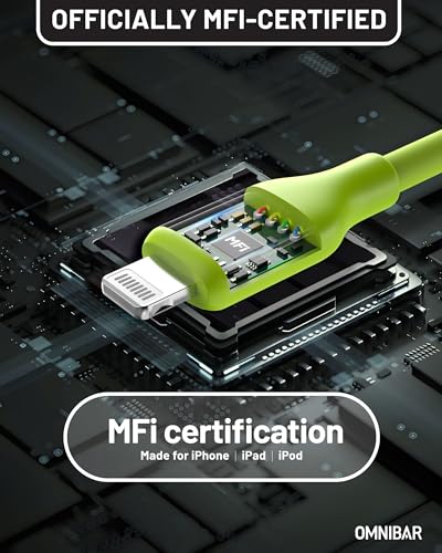 Premium 6 FT USB to Lightning Cable – MFi Certified Silicone Charger for i Phone and i Pad – Fast Charging and Enhanced Durability for i Phone 14/13/12/11 Pro/Max, i Pad Air/Mini/Pro, Air Pods, Beats X – Versatile Charging Solution for Home, Car, and Office
