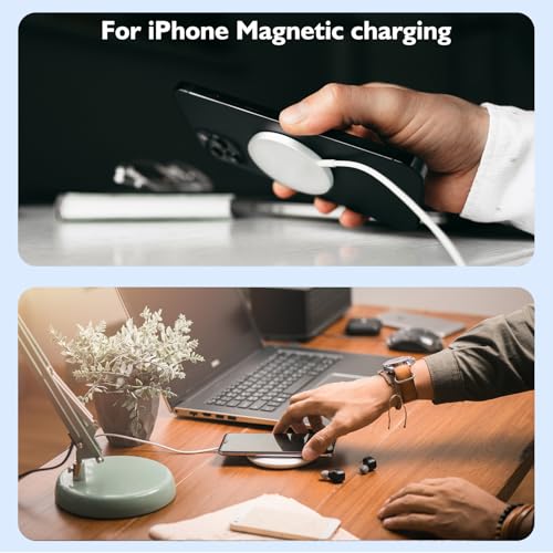 Enhanced 6 FT Magnetic Wireless Charger for i Phone 16 Series – MFi Certified Fast Charging Pad with 20 W USB-C Power Adapter – Superior Magnetic Alignment for Effortless Charging – Overcurrent & Overheat Protection – Compatible with i Phone 16 Pro, 15 Series, 14, 13, 12, 11, and Air Pods – Compact Design for Travel Convenience – Enjoy Rapid, Safe Charging Anywhere