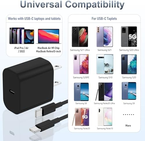 High-Efficiency 20 W USB-C Fast Charger for i Phone 16 & i Pad Pro – Versatile 6 ft & 10 ft Type C Charging Cables with Robust Wall Adapter for Quick Power Boosts – Perfect for i Phone 16 Pro Max, 15 Plus, and All i Pad Models – Maximize Your Charging Flexibility and Efficiency