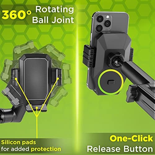 Heavy-Duty Truck Phone Mount with Super Suction Cup – 16.9-Inch Long Arm Device Holder for i Phone & Samsung – Ultimate Stability for Semi-Truck Drivers – Easy Install & Access to Navigation & Hands-Free Calls – Reliable Mobile Accessory for Safe Driving