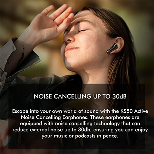 Alpha & Delta KS50 Premium ANC Bluetooth True Wireless Earphones – Ultimate Sound Clarity and Ergonomic Comfort for Distraction-Free Listening