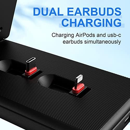 MSTJRY 4-in-1 Foldable Fast Charging Station for Apple Devices – 25 W PD Charger Dock for i Phone 14/13/12/11/X/8, Apple Watch, Air Pods & Earbuds – Ultimate Multi-Device Power Solution for Home, Office & Travel