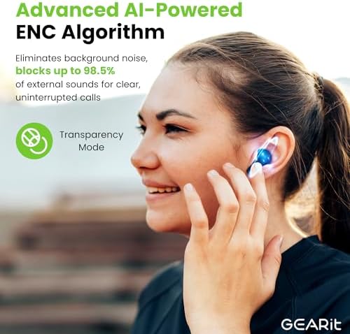 Transform Your Audio Experience with GEARit True Wireless Bluetooth Earbuds – Featuring Cutting-Edge Active Noise Cancellation, Superior HD Sound Quality, User-Friendly Touch Controls, Real-Time LCD Battery Display, Lightning-Fast Bluetooth 5.4 Connectivity, and Up to 20 Hours of Playtime – Perfect for Audiophiles and On-the-Go Professionals Seeking Ultimate Sound Freedom