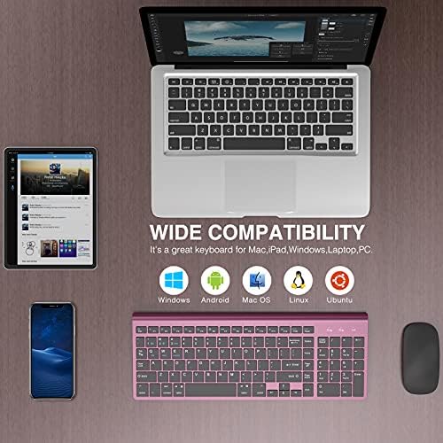 Sleek JOYACCESS J Wireless Keyboard – Ultra-Compact 2.4 G Slim Design with Numeric Keypad for Effortless Typing on Laptops, Mac Book Air, and PCs – Elegant Silver & White Finish for Modern Workspaces – Perfect for Professionals and Students Seeking Enhanced Productivity