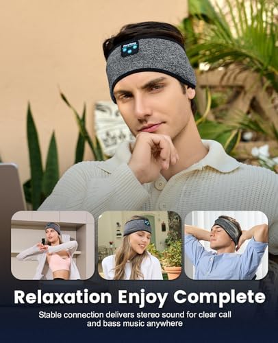 Ergonomic Bluetooth Sleep Headphones: Wireless Sports Headband with Hi-Fi Stereo Sound for Ultimate ASMR Relaxation – Lightweight, Cozy Audio Solution for Men and Women, Perfect for Meditation and Restful Sleep