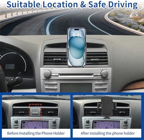 Toyota Camry Phone Mount (2021-2023) – Anti-Shake 360° Rotation Holder for All Smartphones – Effortless Navigation & Hands-Free Safety – Durable Auto Accessory with Easy Installation for Enhanced Driving Experience