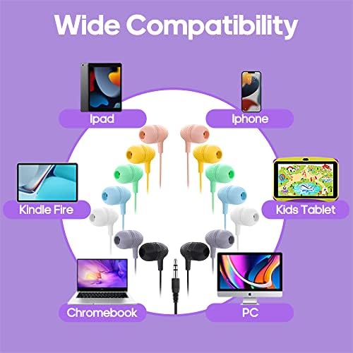 Bulk School Earbuds Headphones – 100 Pack HY400 Black – Premium Quality Audio for Classroom Learning – Comfortable & Durable Earphones for Kids, Teens, and Adults – Versatile Compatibility for Enhanced Educational Engagement
