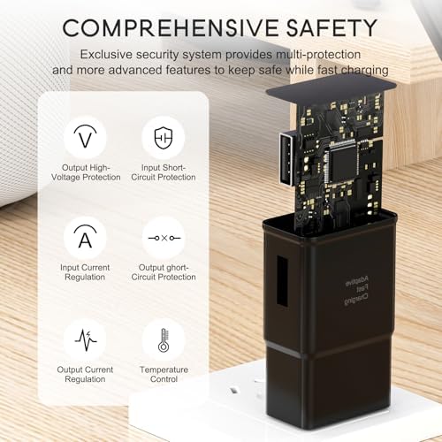 Samsung Adaptive Fast Charging Wall Charger: Rapid Quick Charge Adapter for Galaxy S Series & Note – High-Speed Power Delivery, Compact Design, Enhanced Durability, Over-Voltage Protection for Optimal Device Lifespan