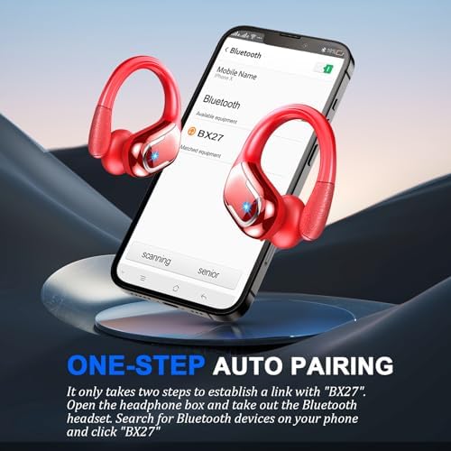 Ultimate Wireless Sport Earbuds with 75-Hour Playtime, Bluetooth 5.4 Connectivity, and IP7 Waterproof Rating – Noise-Canceling Earphones with Deep Bass for Gym, Running, and Outdoor Activities – Enhanced Comfort and Stability for Active Lifestyles