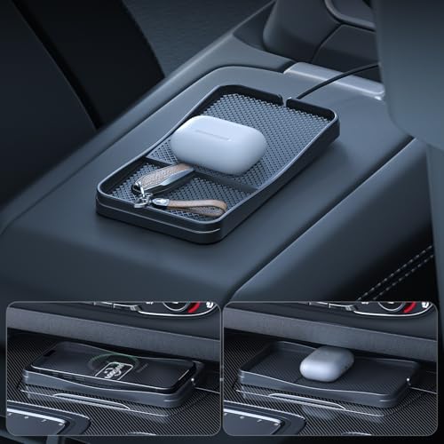 LOOSAU 15 W Fast Wireless Car Charger Pad – Non-Slip Charging Solution for i Phone 16/15/14/13/12 Pro Max & Samsung S23/S22/S20 – Effortless Universal Compatibility & Enhanced Safety Features for Seamless On-the-Go Power