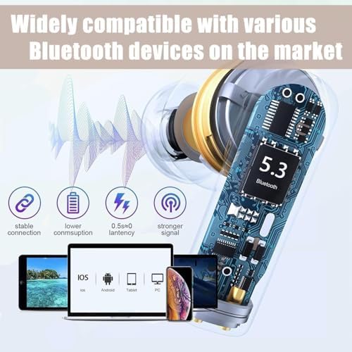 Next-Gen Bluetooth 5.0 Wireless Earbuds with Advanced Active Noise Cancellation – Immerse Yourself in Exceptional 3 D Stereo Audio and Rich Deep Bass – Perfectly Designed for Comfort During Sports and Daily Use – Effortlessly Pairs with Android, Samsung, and Apple Devices for Crystal-Clear Music and Call Clarity