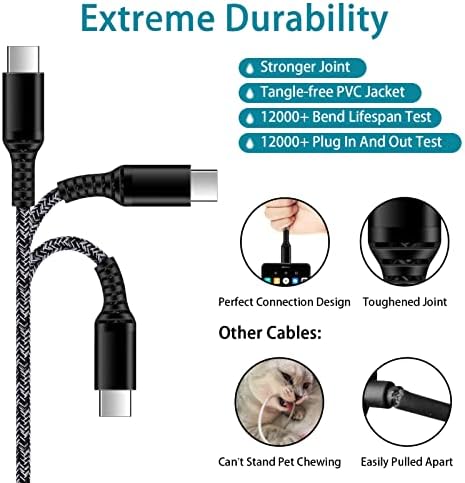 Rapid Charge Android Power Adapter with 6 FT and 9 FT Type C Cables – High-Speed 3 A Fast Charging Compatible with Samsung Galaxy S25, i Phone 16 Pro Max, and More – Compact Design with Built-in Safety Features for Ultimate Portability and Reliability
