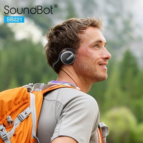 Soundbot SB221 HD Bluetooth 4.0 Sports-Active Earbuds – 20 H Music, 25 H Calls, Sweat-Resistant Ergonomic Fit, Voice Command Ready, Enhanced Compatibility for Fitness Enthusiasts – Unmatched Sound Quality & Freedom of Movement in Black
