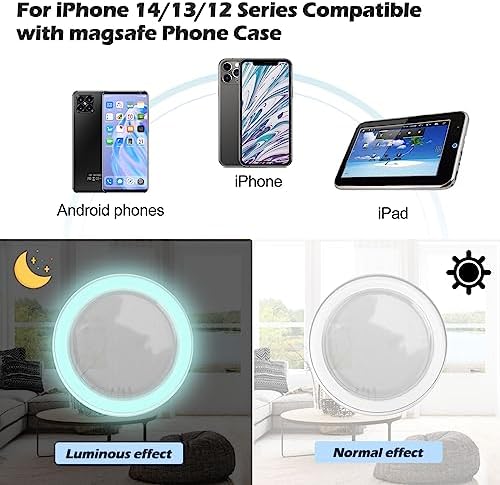 Ultra-Slim Luminous Magnetic Base for Pop Socket – Versatile Clear Stand Compatible with i Phone 12/13/14/15 Pro Max & Plus – Enhanced Mag Safe Integration for Effortless Hands-Free Viewing – Ideal for Magnetic Charging Accessories – Lightweight Acrylic Design with N52 Magnets – Perfect for All Smartphones with Optional Magnetizing Sheet