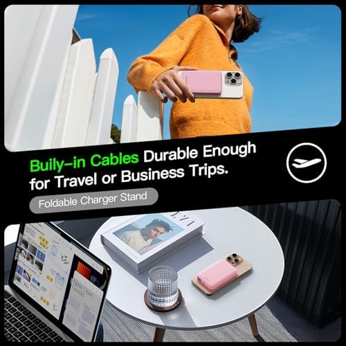2025 Magnetic 15 W Slim Power Bank for i Phone – 5000 m Ah Magsafe Battery Pack with 20 W Fast Charging, Wireless Charger with LED Display for i Phone 12/13/14/15/16 Series – Ultimate Portability and Enhanced Charging Efficiency