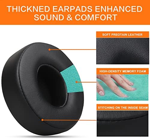 Upgrade Your Beats Solo 2 & 3 Experience with GVOEARS Premium Thicker Memory Foam Ear Pads – Exceptional Comfort & Noise Isolation, Durable 3 M Adhesive for Secure Fit, Stylish Grey Cushions for Enhanced Audio Performance and Long-Lasting Use – Perfect Headphone Accessories for Wireless & Wired Models