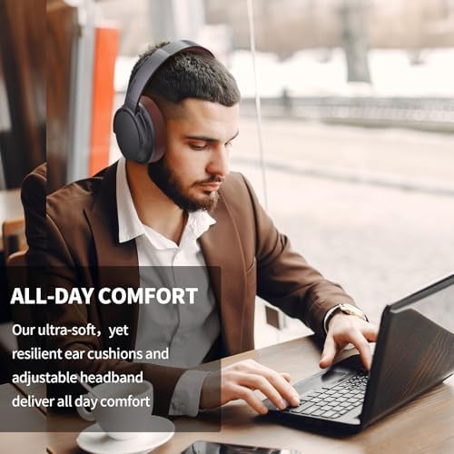 Revolutionize Your Listening Experience with KO-STAR Wireless Over-Ear Headphones – Premium Hi-Res Audio, Advanced Hybrid Active Noise Cancelling, Tailored Deep Bass Settings, and Luxurious Memory Foam Comfort for Unmatched 60-Hour Playback Anywhere You Go