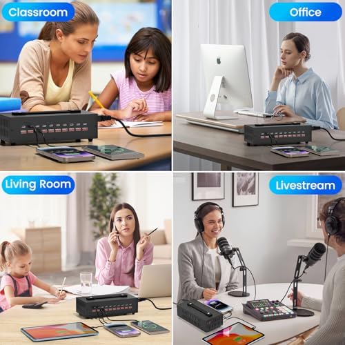 200 W USB-C Charging Hub with 20 Ports – Fast Charge Station for i Phone, i Pad, Kindle, and More – Multi-Device Power Solution with Enhanced Safety Features – Portable USB Wall Charger for Home and Office Use – Efficient Multi-Device Charging Station