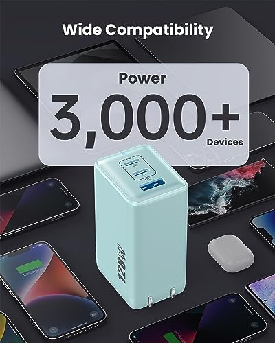 High-Efficiency 128 W USB C Wall Charger – Ga N III 3-Port Fast Charging Hub for Mac Book, i Phone, Galaxy & More – Portable 65 W Adapter with Foldable Design for Ultimate Convenience and Speed