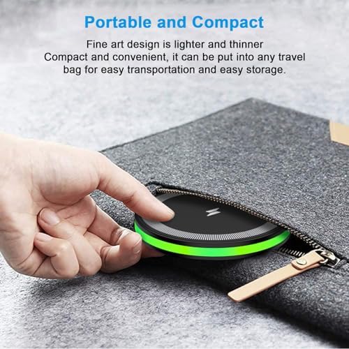 15 W Fast Wireless Charger Pad for Google Pixel 9, 9 Pro, Samsung Galaxy S25/S24/S23 & i Phone 16 — High-Speed Charging with QC3.0 Adapter, Case-Friendly Design, Smart Safety Features, and LED Indicator for Optimal Performance and Protection