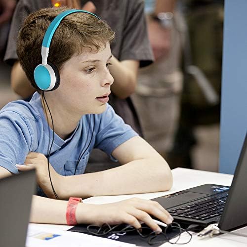 Cyan Adjustable Classroom Headphones for Kids – Bulk 10 Pack Wired Earbuds for Enhanced Learning | Durable, Comfortable Fit for Students | Compatible with Most Devices for Online Classes and Educational Use