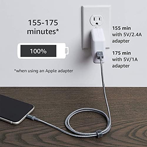 Experience Ultimate Charging Efficiency with the Amazon Basics 6-Foot USB-A to Lightning Charger Cable – MFi Certified, Durable Nylon Braided Design for Fast Power Delivery to Apple i Phone 14, 13, 12, 11, X, Xs Pro, Pro Max, Plus, i Pad – Stylish Dark Gray Finish for Enhanced Compatibility