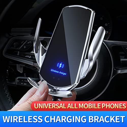 Discover Effortless Charging On The Go with Our 15 W Wireless Car Charger – Auto-Clamping Vent Mount for Secure Smartphone Holder – Fast Charging Solutions for All Vehicle Interiors (Blue) – Enhanced Compatibility with Leading Brands and Safe Usage Features
