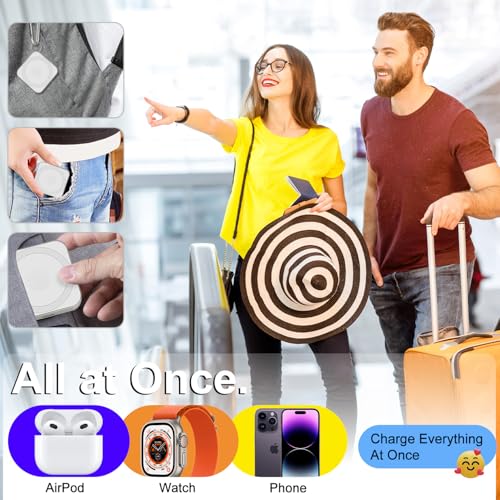 All-in-One AICase Mag Safe 3-in-1 Charger: Ultimate Travel Companion for i Phone, Apple Watch & Air Pods – Fast Wireless Charging with Dual USB-C & Lightning Ports, Magnetic Design Enhancing Compatibility for i Phone 12-16 Pro Max