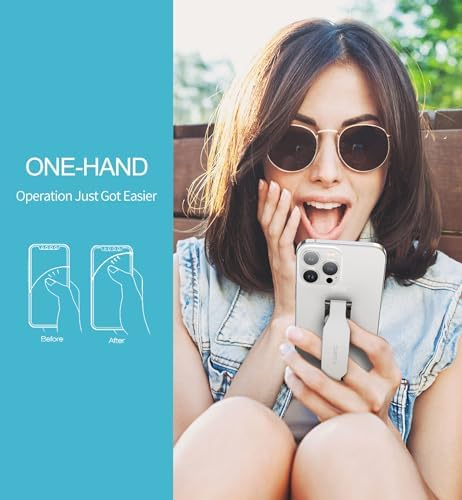 SURITCH 2-in-1 Silicone Phone Grip and Kickstand Holder – Universal Finger Loop Strap for Superior Stability and Comfort, Compatible with i Phone, Samsung, and Most Cases, 3.15″ Black – Premium Drop Protection and Effortless Hands-Free Viewing Solution