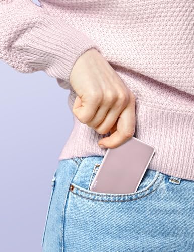 Ultra-Slim Mag Safe Portable Charger by RORRY – 5000 m Ah Magnetic Power Bank for i Phone & Samsung – 18 W Fast Charging Wireless Battery Pack in Elegant Pink – Effortless Portability with Durable Alloy Design