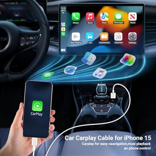 3 Pack USB-C Carplay Charging Cables for i Phone 16, 15 Pro Max & Plus – 3 FT High-Speed Data Transfer Cords for Seamless Connectivity with i Pad 10 th Gen & Air 5 th – Durable & Stylish Black Design for Optimal Vehicle Integration