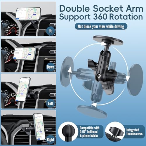 Kaishengyuan Magnetic Vent Phone Mount Compatible with 2015-2020 Ford F-150, 2017-2021 Super Duty & 2018-2021 Expedition, Car Full Metal Phone Holder Cradles Bracket Stand for All Smartphone – Enhanced Compatibility and Speed